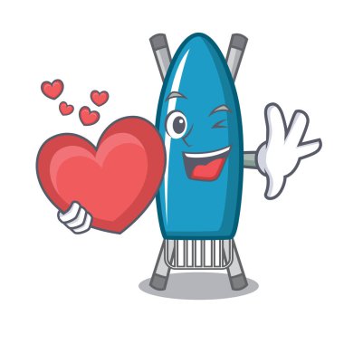 Kalp demir kurulu maskot karikatür vektör çizim ile