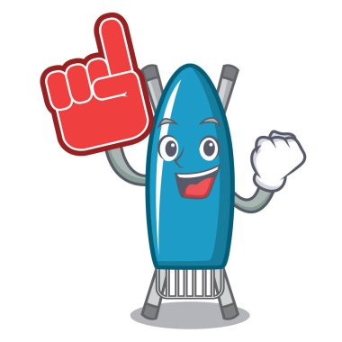 Köpük parmak demir kurulu maskot karikatür vektör çizim