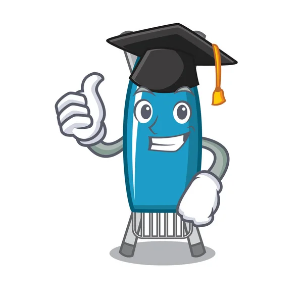 Graduación Tablero Hierro Personaje Dibujo Animado Vector Ilustración — Vector de stock