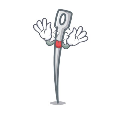 İğne maskot karikatür tarzı vektör çizim dil
