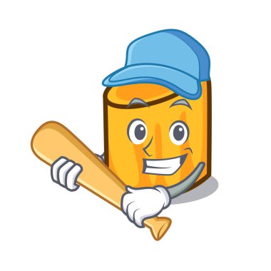 İskambil beyzbol rigatoni karakter karikatür tarzı vektör çizim