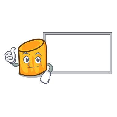 Başparmak yukarıya kurulu rigatoni karakter karikatür tarzı vektör çizim ile