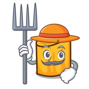 Çiftçi rigatoni karakter karikatür tarzı vektör çizim