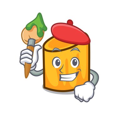 Sanatçı rigatoni karakter karikatür tarzı vektör çizim