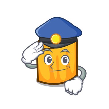 Polis rigatoni karakter karikatür tarzı vektör çizim