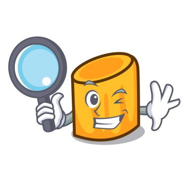 Dedektif rigatoni karakter karikatür tarzı vektör çizim