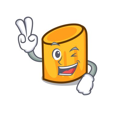 İki parmak rigatoni karakter karikatür tarzı vektör çizim