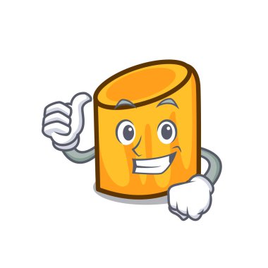 Başparmak yukarıya rigatoni karakter karikatür tarzı vektör çizim