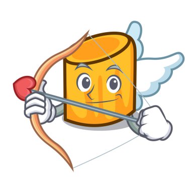 Aşk tanrısı rigatoni karakter karikatür tarzı vektör çizim