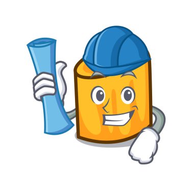 Mimar rigatoni karakter karikatür tarzı vektör çizim