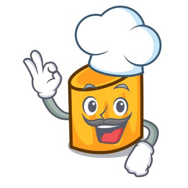 Şef rigatoni karakter karikatür tarzı vektör çizim