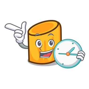 Saat rigatoni karakter karikatür tarzı vektör çizim ile