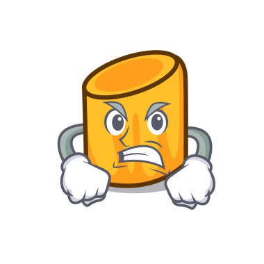 Kızgın rigatoni maskot karikatür tarzı vektör çizim