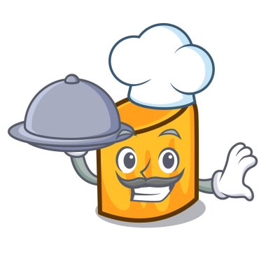 Şef gıda rigatoni maskot karikatür tarzı vektör çizim ile