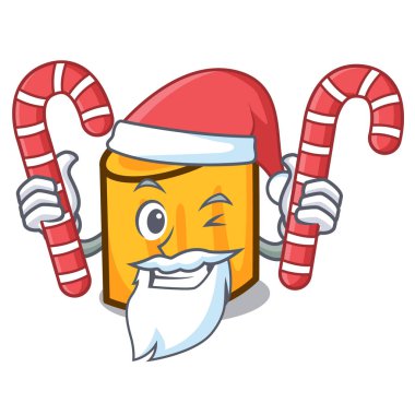 Santa şeker rigatoni maskot karikatür tarzı vektör çizim ile