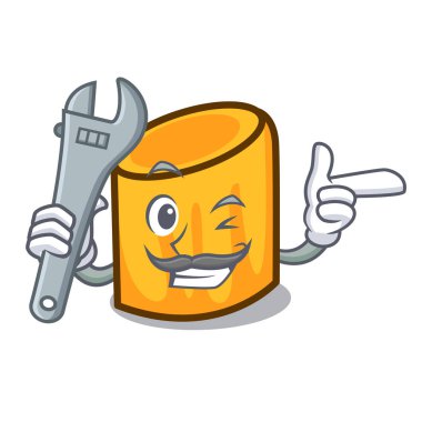 Mekanik rigatoni maskot karikatür tarzı vektör çizim
