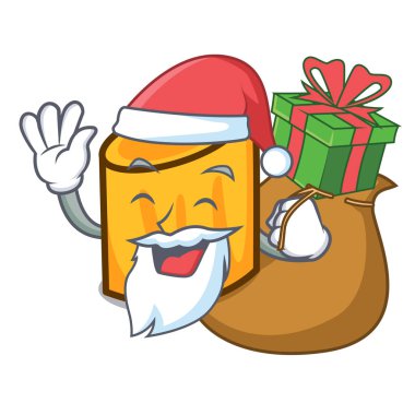 Noel Baba hediye rigatoni maskot karikatür tarzı vektör çizim ile