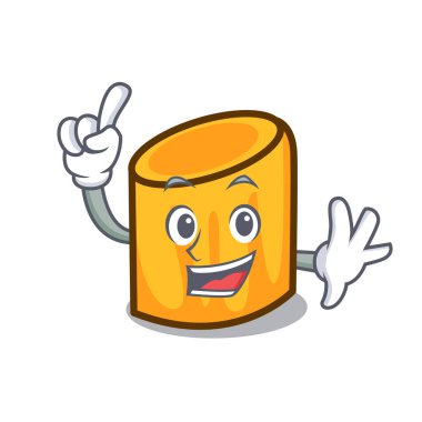 Parmak rigatoni maskot karikatür tarzı vektör çizim