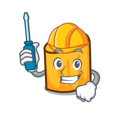 Otomotiv rigatoni maskot karikatür tarzı vektör çizim