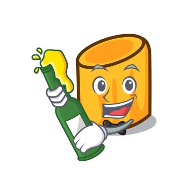 Bira rigatoni maskot karikatür tarzı vektör çizim ile