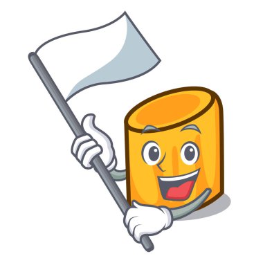Bayrak rigatoni maskot karikatür tarzı vektör çizim ile