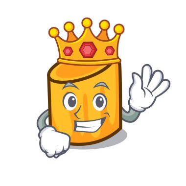 Kral rigatoni maskot karikatür tarzı vektör çizim