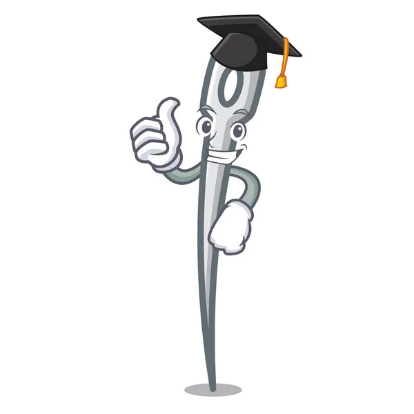 Graduação Agulha Personagem Desenho Animado Estilo Vetor Ilustração — Vetor de Stock