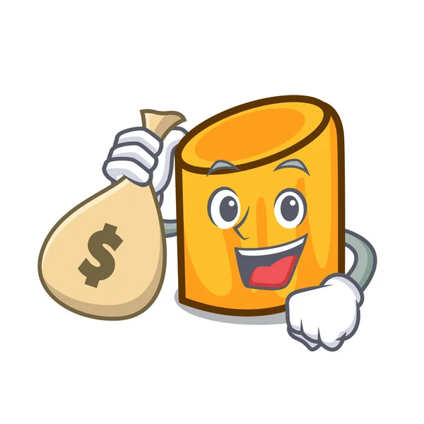 Money Bag Rigatoni Character Cartoon Style Vector Illustration — Stock Vector