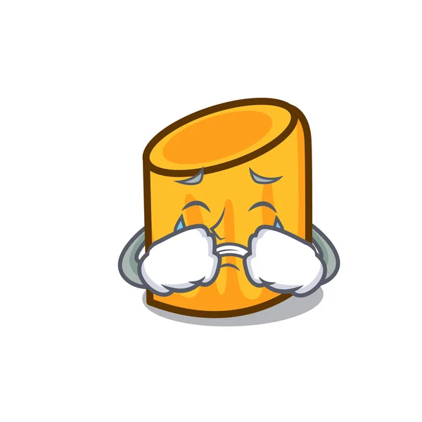 Mascotte Rigatoni Pleurer Illustration Vectorielle Style Dessin Animé — Image vectorielle