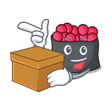 Kutusu ikura karakter karikatür tarzı vektör çizim ile