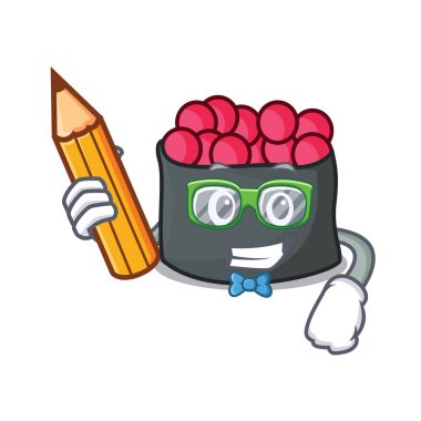 Öğrenci ikura karakter karikatür tarzı vektör çizim