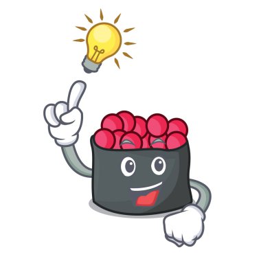 Bir fikir ikura maskotu karikatür tarzı vektör çizim var