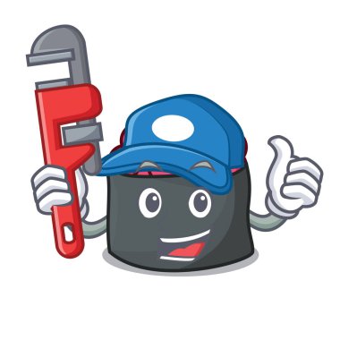 Tesisatçı ikura maskotu karikatür tarzı vektör çizim