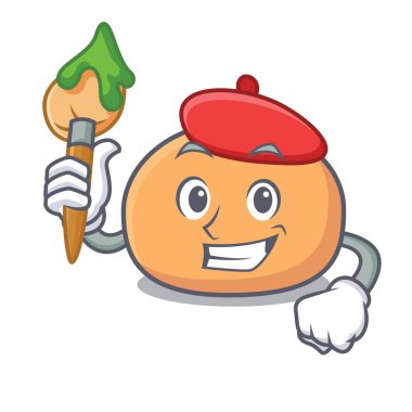 Sanatçı mochi karakter karikatür tarzı vektör çizim