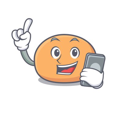 Telefon mochi karakter karikatür tarzı vektör çizim ile