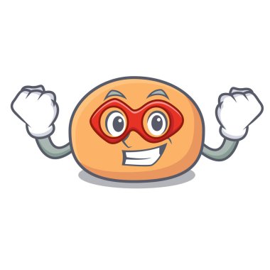 Süper kahraman mochi karakter karikatür tarzı vektör çizim