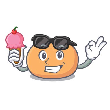 Dondurma mochi karakter karikatür tarzı vektör çizim ile