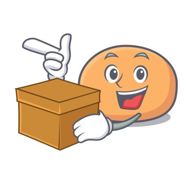 Kutusu mochi karakter karikatür tarzı vektör çizim ile