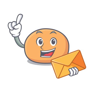 Zarf mochi karakter karikatür tarzı vektör çizim ile