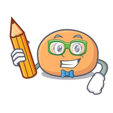 Öğrencinin mochi karakter karikatür tarzı vektör çizim