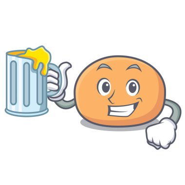 Suyu mochi maskot karikatür tarzı vektör çizim ile