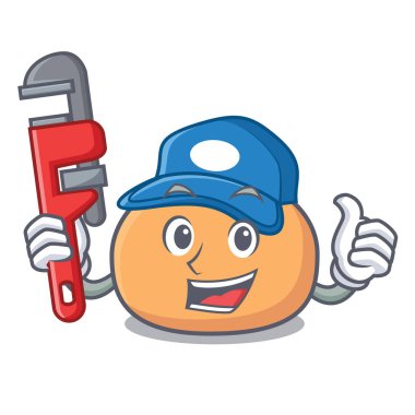 Tesisatçı mochi maskot karikatür tarzı vektör çizim