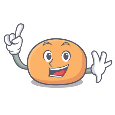 Parmak mochi maskot karikatür tarzı vektör çizim