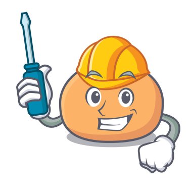 Otomotiv mochi maskot karikatür tarzı vektör çizim