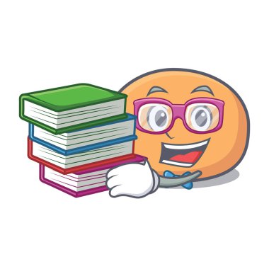 Öğrenci kitap mochi maskot karikatür tarzı vektör çizim ile