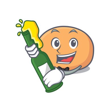 Bira mochi maskot karikatür tarzı vektör çizim ile