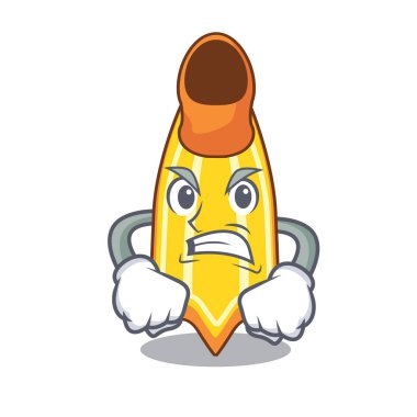 Kızgın yüzmek fin maskot karikatür vektör çizim