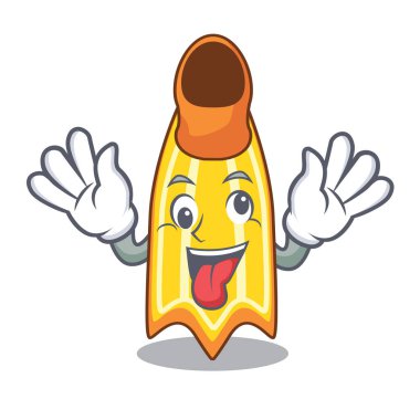 Deli yüzmek fin maskot karikatür vektör çizim