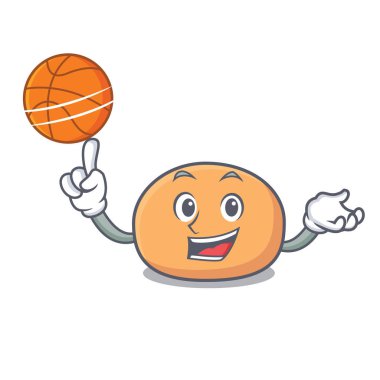 Basketbol mochi karakter karikatür tarzı vektör çizim ile