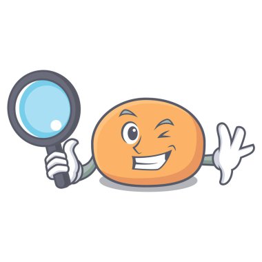 Dedektif mochi karakter karikatür tarzı vektör çizim